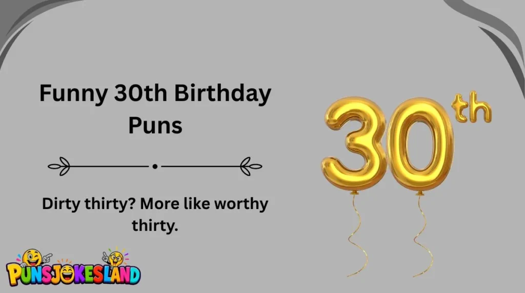 Funny 30th Birthday Puns